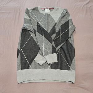 Izod Kids Gray and Black Argyle Sweater